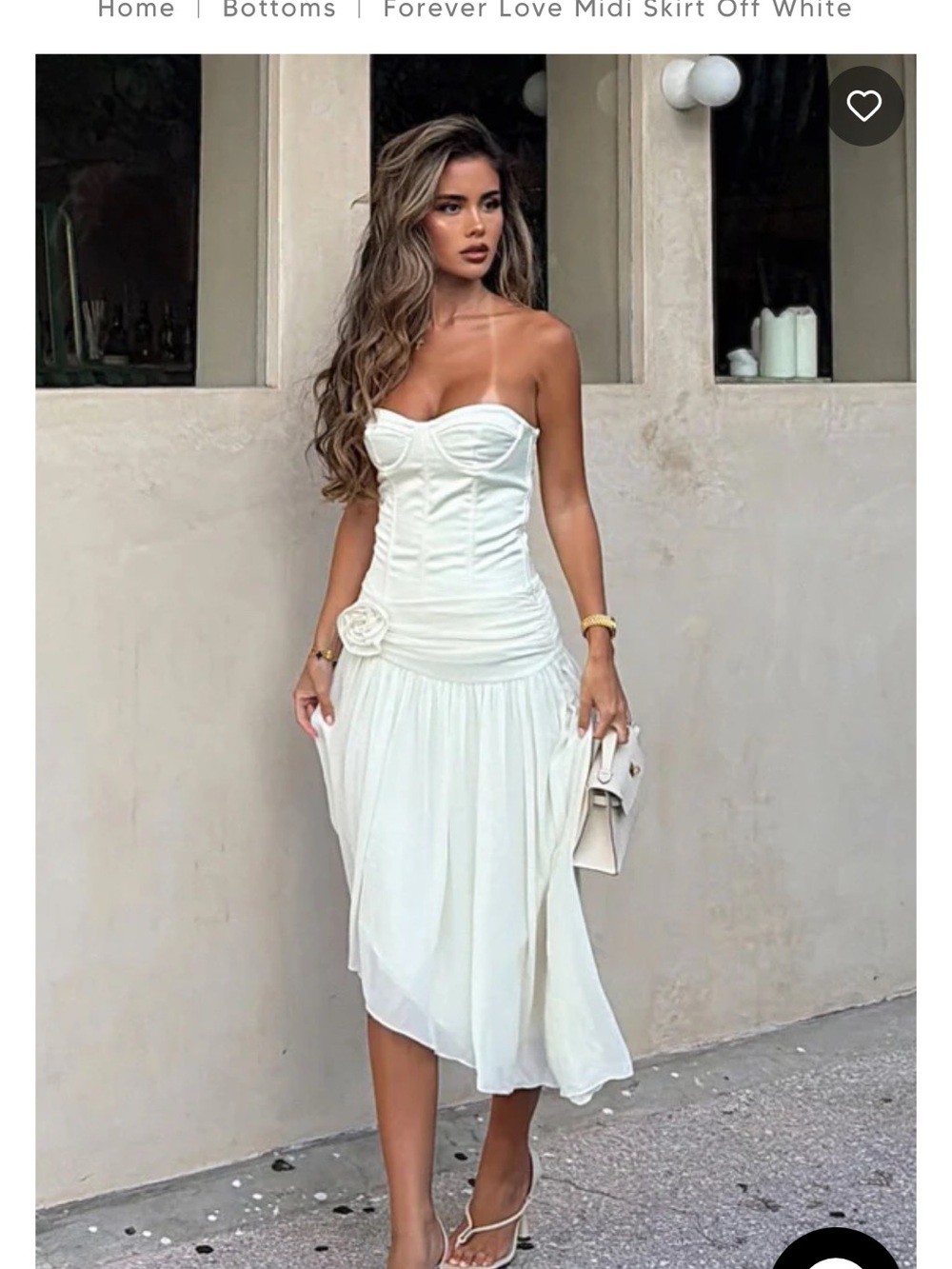 White Fox Boutique Off-White Forever Love Midi Skirt - Picture 4 of 4